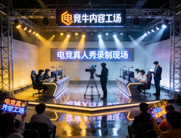 电竞牛内容工场录制电竞真人秀的演播厅现场